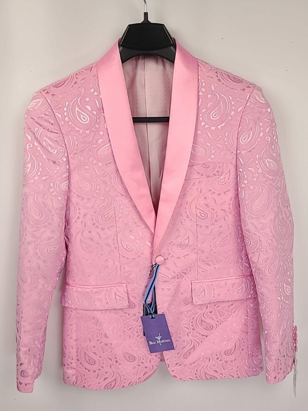 Blu Martini Pink Paisley 2-Piece Tuxedo 34R, Pants W26